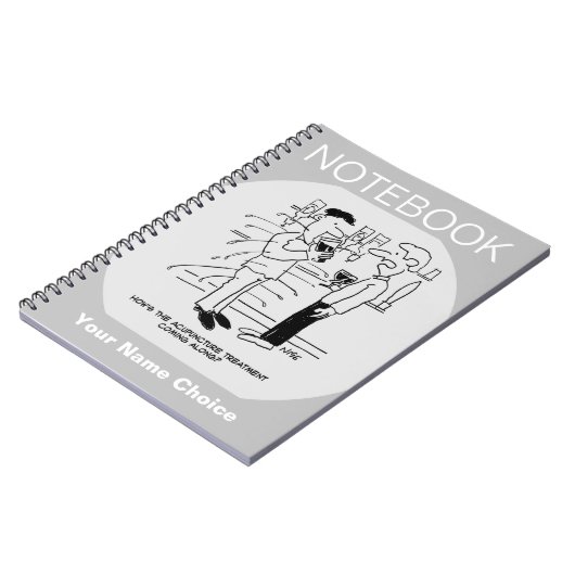 Acupunctie Behandeling Cartoon Notitieboek (Linkerzijde)