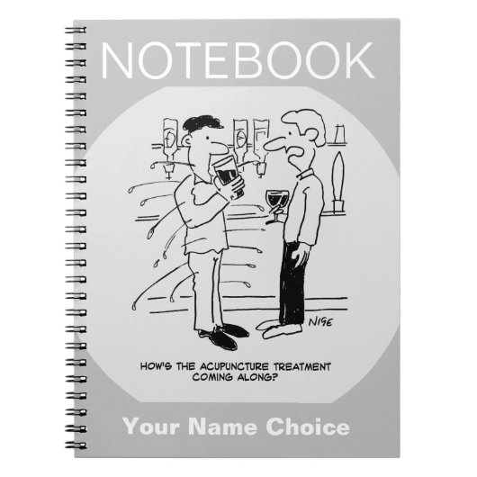 Acupunctie Behandeling Cartoon Notitieboek (Voorkant)