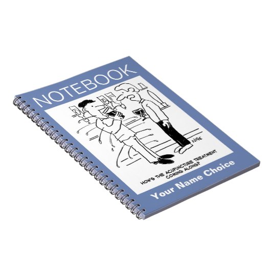 Acupunctie Behandeling Cartoon Notitieboek (Rechterzijde)