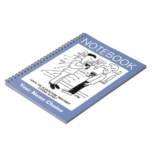 Acupunctie Behandeling Cartoon Notitieboek (Linkerzijde)