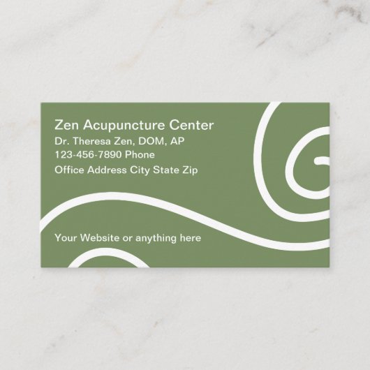 Acupunctie Benoeming Medische Visitekaartjes (Voorkant)