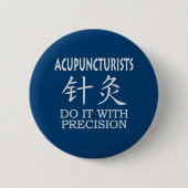 Acupunctie Chinees symbool Ronde Button 5,7 Cm (Voorkant)