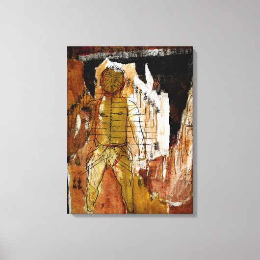 Acupunctie, collage en gemengde media canvas afdruk (Voorkant)