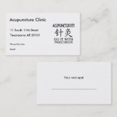 Acupunctie humor afsprakenkaartje (Voorkant / Achterkant)