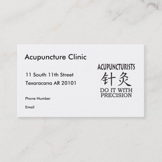 Acupunctie humor afsprakenkaartje (Voorkant)