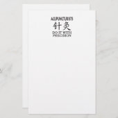 Acupunctie humor briefpapier (Voorkant / Achterkant)