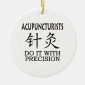 Acupunctie humor keramisch ornament (Voorkant)
