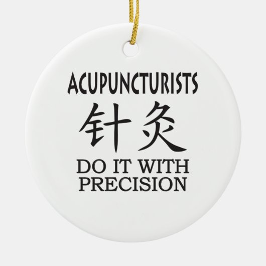 Acupunctie humor keramisch ornament (Voorkant)