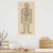 Acupunctie Meridian Pathways Points Poster (Keuken)