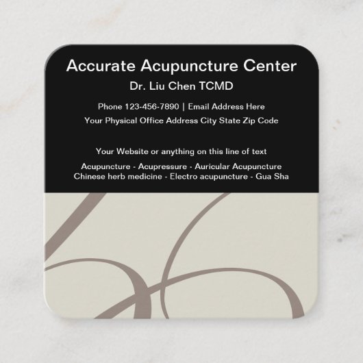 Acupunctie Moderne Visitekaartjes (Voorkant)