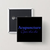 Acupunctie - Open de chi Vierkante Button 5,1 Cm (Voorkant /achterkant)
