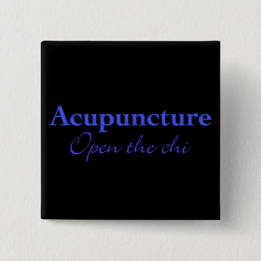 Acupunctie - Open de chi Vierkante Button 5,1 Cm (Voorkant)