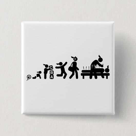 Acupunctie Vierkante Button 5,1 Cm (Voorkant)