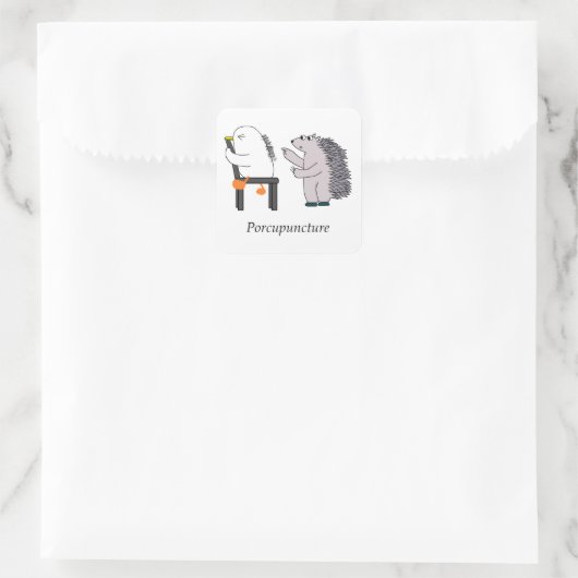 acupunctie vierkante sticker (Tas)