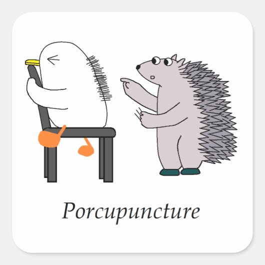 acupunctie vierkante sticker (Voorkant)