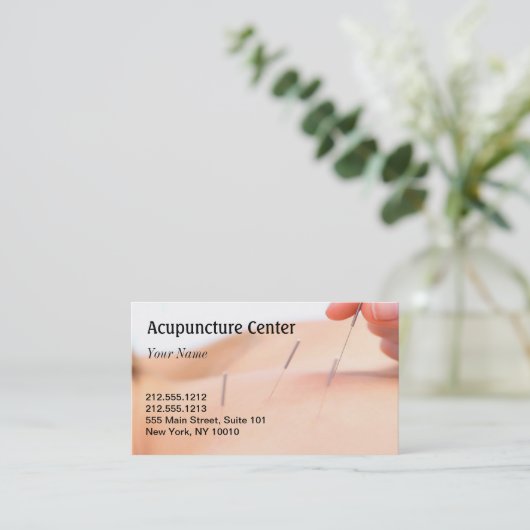 Acupunctie Visitekaartje voor benoeming Afsprakenkaartje (Staand voorkant)