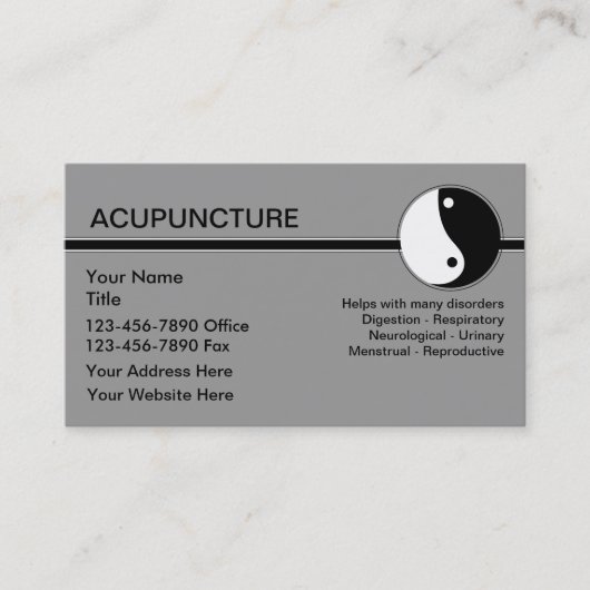 Acupunctie-Visitekaartjes Visitekaartje (Voorkant)