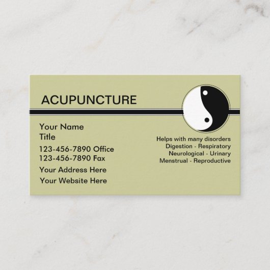 Acupunctie-Visitekaartjes Visitekaartje (Voorkant)