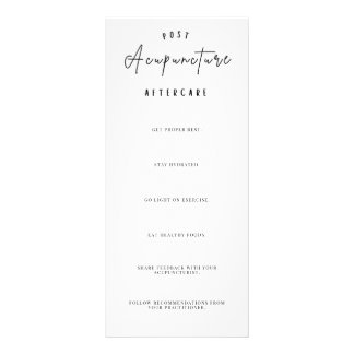 Acupunctie voor behandeling Controlelijst en nazor Reclamekaart