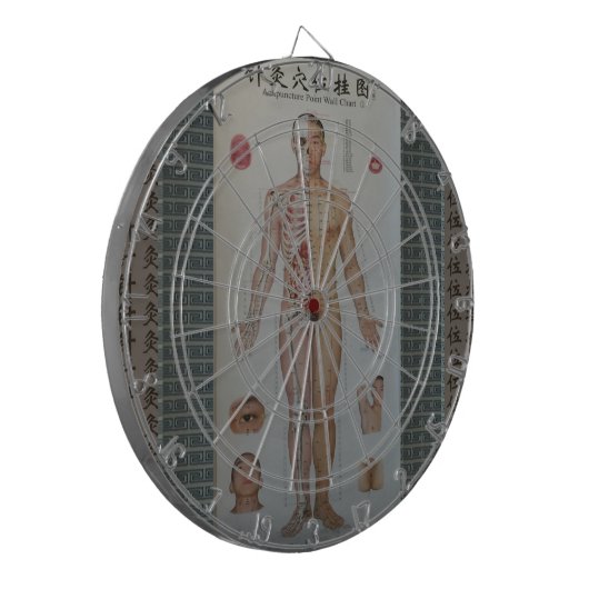 Acupunctie wijst volledige lichaamswandkunst dartbord (Voorkant Links)