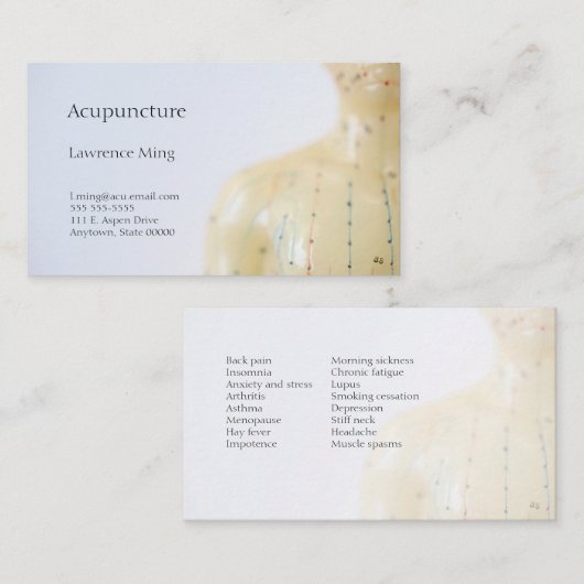 Acupunctieborst Visitekaartje (Voorkant / Achterkant)