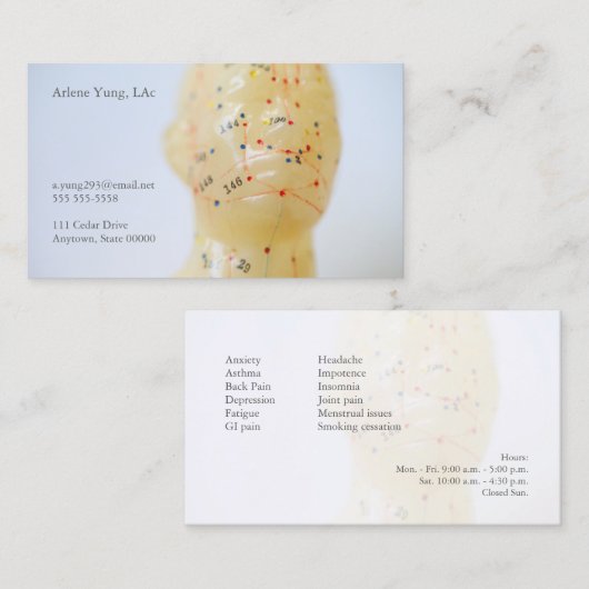 Acupunctiegezicht Visitekaartje (Voorkant / Achterkant)