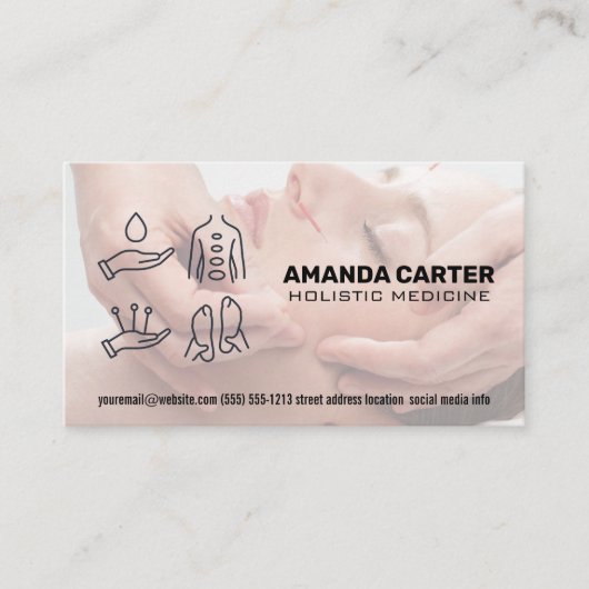 Acupunctiesessie | Holistische genezing Visitekaartje (Voorkant)