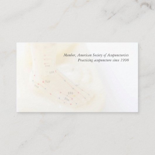 Acupunctievoet Visitekaartje (Achterkant)
