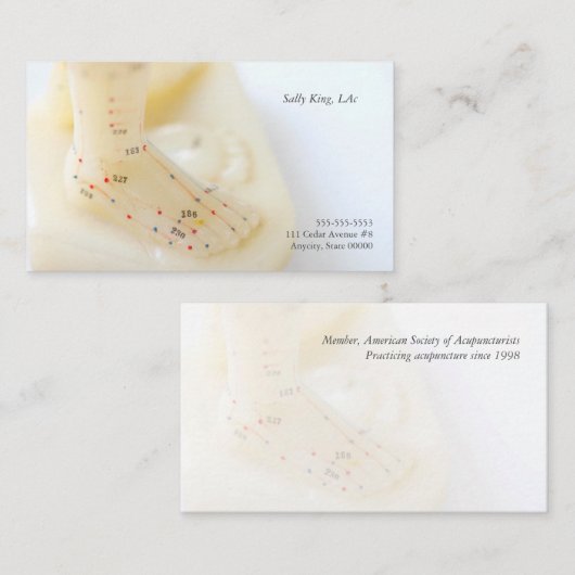 Acupunctievoet Visitekaartje (Voorkant / Achterkant)