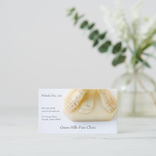 Acupunctievoetjes vooraan uitzicht visitekaartje (Staand voorkant)