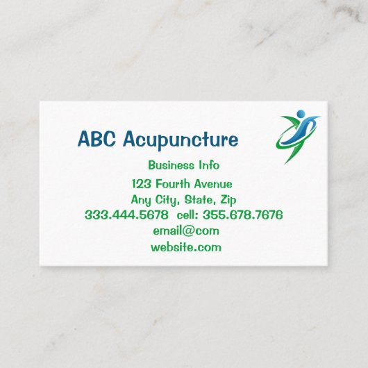 ACUPUNCTURE Alternatief holistisch integratief Visitekaartje (Voorkant)