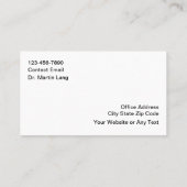 Acupuncture Alternative Chinese Medicine Visitekaartje (Achterkant)