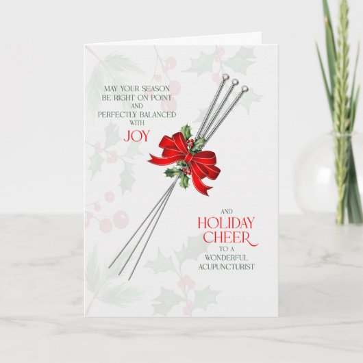 Acupuncture Needles Seasonal Joy and Cheer Feestdagen Kaart (Voorkant)