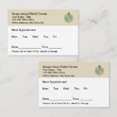 Acupuncture Office Appointment Cards Design Afsprakenkaartje (Voorkant / Achterkant)