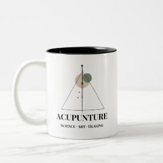 Acupuncture Science Art Healing Mug Minimalist Tweekleurige Koffiemok