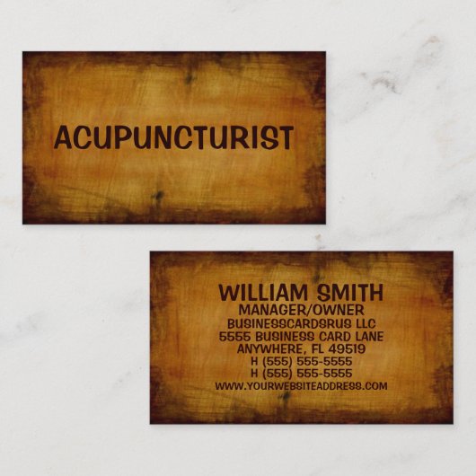 Acupuncturist Antiek Visitekaartje (Voorkant / Achterkant)