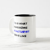 acupuncturist, geweldige tweekleurige koffiemok (Voorkant links)