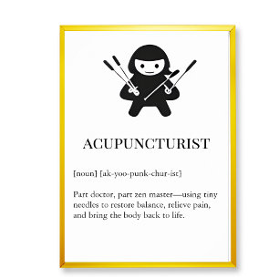 Acupuncturist Muur Kunst Cadeau Naald Acupunctuu Poster