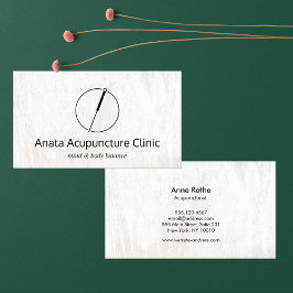 Acupuncturist Naald Logo Wood Visitekaartje