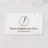 Acupuncturist Naald Logo Wood Visitekaartje (Voorkant)