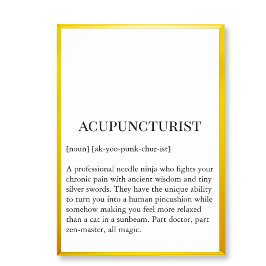 Acupuncturist Naald Ninja Kunstwerk Kliniek Chart Poster