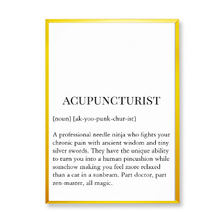 Acupuncturist Naald Ninja Kunstwerk Kliniek Chart Poster