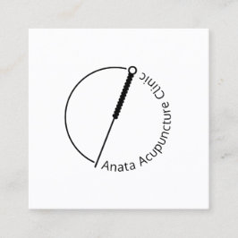 Acupuncturist Needle Logo Vierkante Visitekaartje