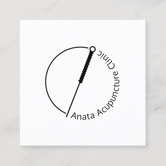 Acupuncturist Needle Logo Vierkante Visitekaartje (Voorkant)