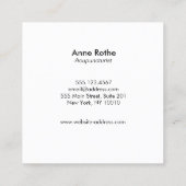 Acupuncturist Needle Logo Vierkante Visitekaartje (Achterkant)