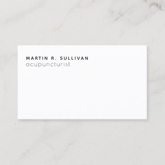 Acupuncturist (of een andere prof) minimalist B/W Visitekaartje (Voorkant)