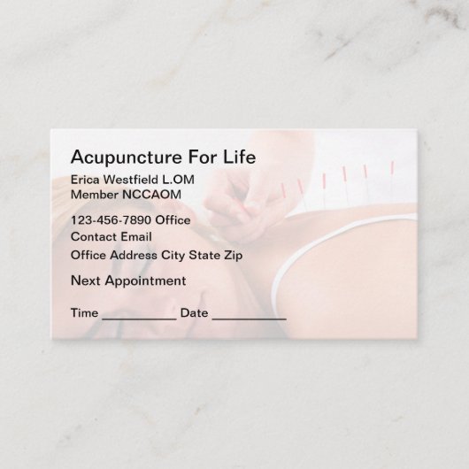 Acupunctuur Afspraak Budget Visitekaartjes (Voorkant)