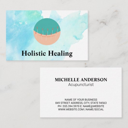 Acupunctuur Back Session Logo Visitekaartje (Voorkant / Achterkant)