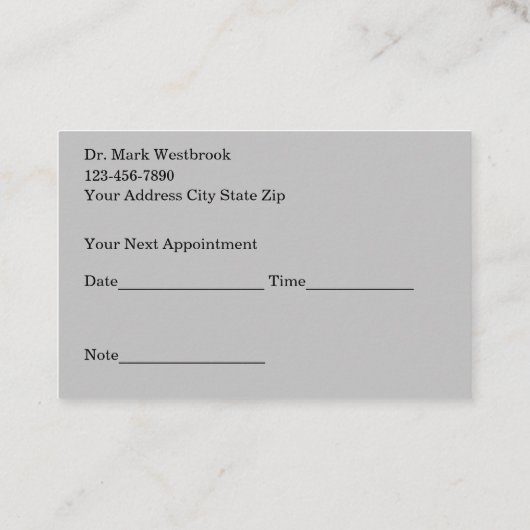 Acupunctuur Chinese Geneeskunde Afspraakkaarten Visitekaartje (Achterkant)