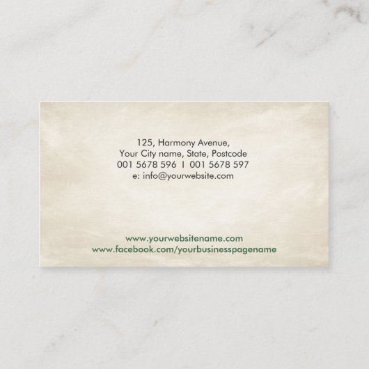 Acupunctuur en kruidengeneeskunde visitekaartje (Achterkant)